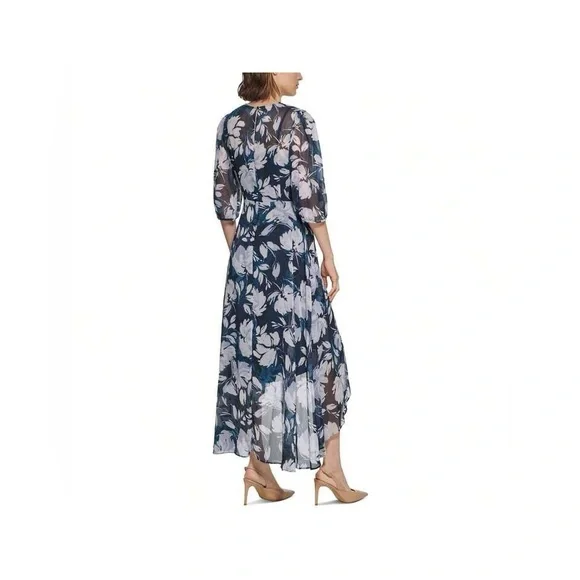 Calvin Klein High Low Midi Navy Dress size 12 - Picture 4 of 7